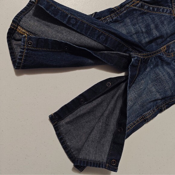 Oshkosh Denim Jean Bib Overalls Baby Boys 9 - 12 M Months Infant Blue Vestbak - Picture 4 of 7